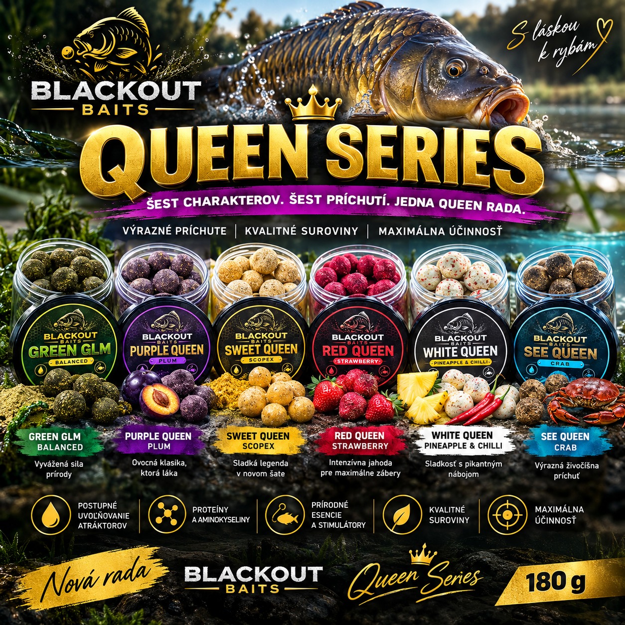 BLACKOUT BAITS QUEEN SERIES – boilies na lov kaprov